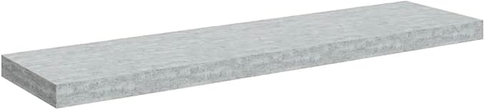 Concrete Grey Honeycomb Floating Wall Shelf Set of 2, Modern MDF and Metal Wall Mounted Shelves for Home Office Decor, 35.4 Inch Storage Display Organizer with Sturdy