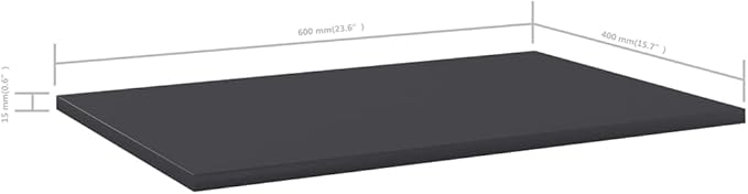 Set of 8 Wall Mounted Floating Shelves, 23.6x15.7 Inch Engineered Wood Storage Boards for Living Room, Bedroom Decor, Minimalist Matte Grey Shelf Organizer