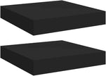 Black Honeycomb Floating Wall Shelves Set of 2, Modern Matte Black MDF and Metal Compact Shelves for Home Decor, Wall Mounted Storage Display Organizer