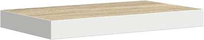 Set of 2 Floating Wall Shelves Oak White Honeycomb MDF Modern Minimalist Storage Display Metal Brackets