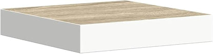 Modern Floating Wall Shelf Oak White Honeycomb MDF Metal 9.1x9.3x1.5 Inch with Invisible Mounting System for Living Room Office Decor Display