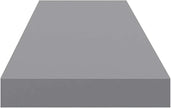 Gray Honeycomb MDF Floating Wall Shelf Set of 2 with Metal Frame, Large Modern Display Shelves for Living Room Bedroom Office, Easy Installation, Durable Storage Organizer