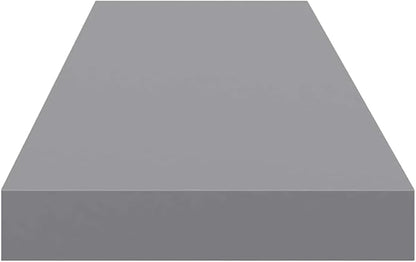 Gray Honeycomb Floating Wall Shelf 35.4x9.3x1.5 Inches, Modern MDF and Metal Storage Display for Home Office Decor