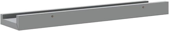 Gray MDF Floating Frame Ledge Shelf Set of 2, Modern U-Shaped Wall Mounted Shelves for Displaying Photos Artwork Decor, Minimalist Design with Hardware Included, Compact Size