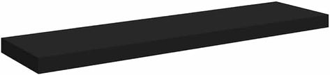 Black Honeycomb MDF Metal Wall Mounting Floating Shelves Set of 2, Modern Invisible Mounting System for Space Saving Storage and Stylish Display