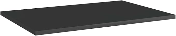 8-Piece Wall Mounted Floating Shelves Set, High Gloss Black Engineered Wood Shelving Unit for Living Room, Bedroom, Kitchen Storage and Wall Decor