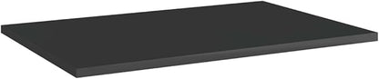 8-Piece Wall Mounted Floating Shelves Set, High Gloss Black Engineered Wood Shelving Unit for Living Room, Bedroom, Kitchen Storage and Wall Decor