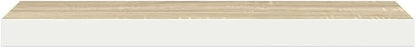 Floating Wall Shelf Set of 2 Oak White Honeycomb MDF Modern Minimalist Display Shelves Sturdy Mounted Storage for Living Room Office