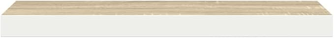 Floating Wall Shelf Oak White Honeycomb MDF Metal Medium Modern Invisible Mounting System for Books and Decor