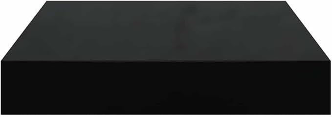High Gloss Black Floating Wall Shelf Set of 4, Honeycomb MDF and Metal Small Shelves for Modern Home Decor, Display Organizer for Living Room Bedroom Office