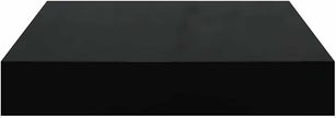 High Gloss Black Floating Wall Shelf Set of 4, Honeycomb MDF and Metal Small Shelves for Modern Home Decor, Display Organizer with Sleek Style and Robust Load Capacity
