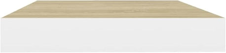Wall Shelf Set of 4 Oak and White Honeycomb MDF Metal Floating Shelves for Modern Home Decor and Versatile Display Storage
