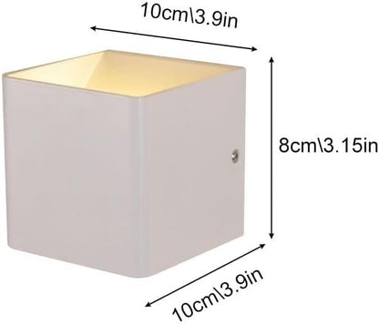 Modern Wall Light Small 7W LED 3000K Warm Light Fixtures Indoor Up Down Wall Wash Lamp Minimalist Wall Sconce Lighting for Living Room Bedroom Hallway Corridor Stairs(White)