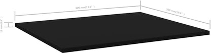 Set of 8 Floating Wall Shelves, 23.6-Inch Modern Black Engineered Wood Bookshelves for Living Room, Kitchen, Bedroom, and Home Office Wall Decor