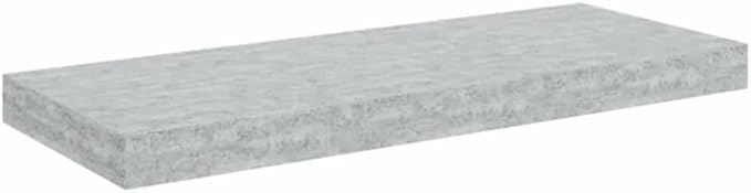 Concrete Grey Honeycomb MDF Floating Wall Shelf Set of 2, Modern Metal Mounted Shelves for Living Room Office Decor and Display