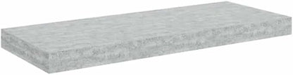 Concrete Grey Honeycomb MDF Floating Wall Shelf Set of 2, Modern Metal Mounted Shelves for Living Room Office Decor and Display Storage
