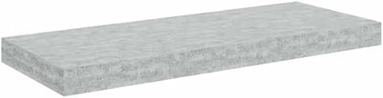Concrete Grey Honeycomb MDF Floating Wall Shelf Set of 2, Modern Metal Mounted Shelves for Living Room Office Decor and Display Storage