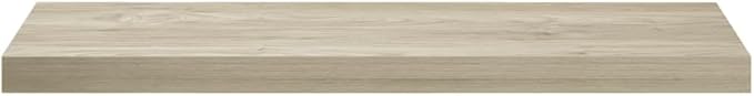 Set of 4 Oak Floating Wall Shelves, Honeycomb MDF with Metal Brackets, Modern Minimalist Design for Home Decor and Storage, 31.5x9.3 Inches, 22 lbs Capacity Each, Warm Oak