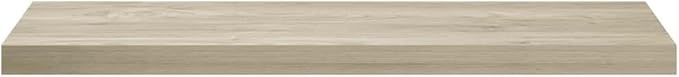 Oak Honeycomb MDF Floating Wall Shelf with Metal Standard Mounting, 35.4 Inch Long Modern Storage for Books and Decor, Easy Installation and Maintenance, Versatile Indoor