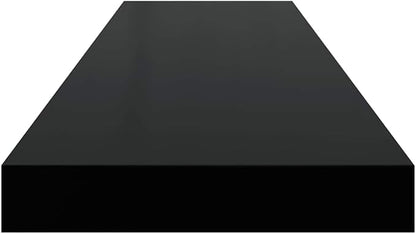 Set of 4 Black Honeycomb Floating Wall Shelves, Modern MDF and Metal Wall Mounted Shelf for Home Office Decor, Display Books and Decorative Pieces