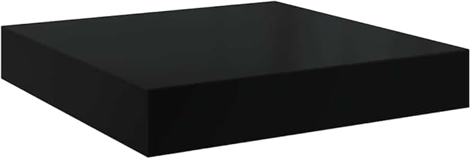 High Gloss Black Honeycomb MDF Floating Wall Shelf Set of 2 with Metal Frame for Modern Home Decor, Space Saving Wall Mounted Display Shelves for Living Room Bedroom Office