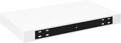 High Gloss White Honeycomb MDF and Metal Floating Wall Shelf, Modern Minimalist Design for Living Room or Study, Durable Storage Solution with Strong Weight Capacity, Easy