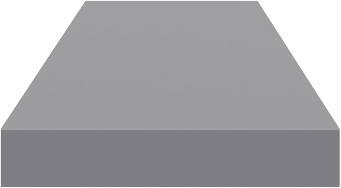Grey Honeycomb MDF Floating Wall Shelf with Metal Frame 31.5 x 9.3 x 1.5 Inches, Invisible Mounting Durable Construction for Modern Home Decor and Office Organization