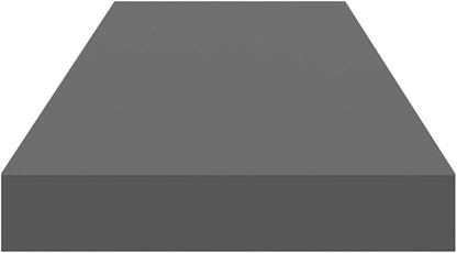 Wall Shelf Set of 2 High Gloss Grey Honeycomb MDF with Metal Frame, Floating Wall Mounted Shelves for Living Room Bedroom Office, Easy Installation Modern Storage Display Unit