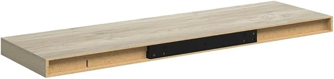 Oak Honeycomb Floating Wall Shelf Set of 4, Large MDF Wall Mounting Storage with Stylish Finish for Living Room Office Decor
