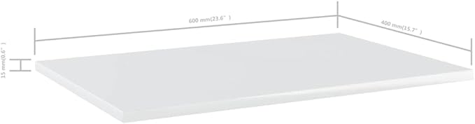 Set of 8 Wall Mounted Floating Shelves, 23.6 x 15.7 inch High Gloss White Engineered Wood Display Shelves, Modern Minimalist Storage Organizer for Living Room and Bedroom
