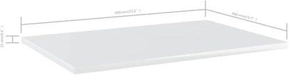 Set of 8 Wall Mounted Floating Shelves, 23.6 x 15.7 inch High Gloss White Engineered Wood Display Shelves, Modern Minimalist Storage Organizer for Living Room and Bedroom