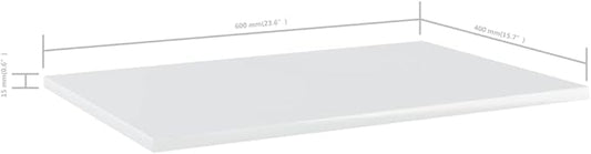 Set of 8 Wall Mounted Floating Shelves, 23.6 x 15.7 inch High Gloss White Engineered Wood Display Shelves, Modern Minimalist Storage Organizer for Living Room and Bedroom