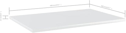 Set of 8 Wall Mounted Floating Shelves, 23.6 x 15.7 inch High Gloss White Engineered Wood Display Shelves, Modern Minimalist Storage Organizer for Living Room and Bedroom
