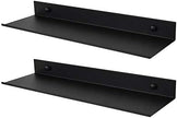 TLBTEK 2 Pcs 16inch Black Floating Shelves,Rustic Farmhouse Floating Shelves Wall Mounted Storage for Bathroom, Bedroom, Living Room, Kitchen