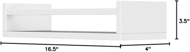 Onlysky Set of 4 Wall-Mounted Kid's Bookshelf - White Floating Nursery Book Shelves - Durable Wood Construction - Ideal for Nursery Decor, Kids Room, Toy Storage