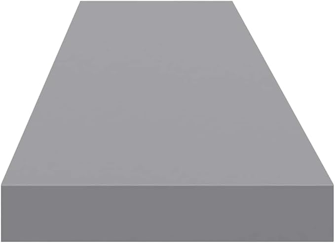 Grey Floating Wall Shelf with Honeycomb Design, MDF and Metal Construction, 47.2x9.3x1.5 Inches, Modern Wall Mounted Storage for Decor and Books, Durable and Space-Saving,