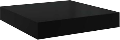 High Gloss Black Floating Wall Shelf Set of 4, Honeycomb MDF and Metal Small Shelves for Modern Home Decor, Display Organizer for Living Room, Bedroom, or Office
