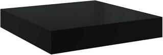 High Gloss Black Floating Wall Shelf Set of 4, Honeycomb MDF and Metal Small Shelves for Modern Home Decor, Display Organizer with Sleek Style and Robust Load Capacity