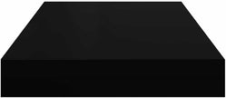 Wall Shelf Set of 4 Black Honeycomb MDF Metal Small Floating Shelves for Modern Home Decor, Space Saving Storage Solution for Living Room or Bedroom