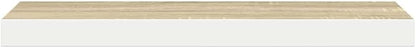 Set of 2 Oak and White Honeycomb MDF Floating Wall Shelves with Metal Brackets for Modern Home Office Decor and Display Storage