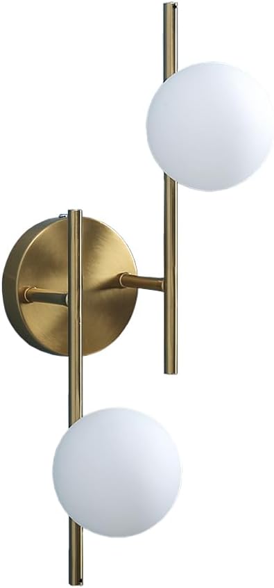 Modern Globe Wall Sconce 2 Light Bedroom Wall lamp Gold Wall Light Fixture for Living Room Kitchen Corridor Bathroom vanities Mirror