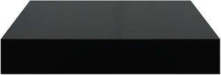 High Gloss Black Floating Wall Shelf Set of 4, Honeycomb MDF and Metal Small Shelves for Modern Home Decor, Display Organizer for Living Room, Bedroom, or Office