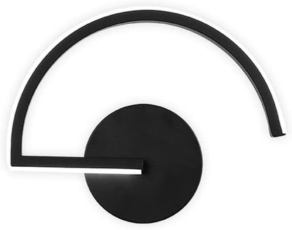 Simple Wall Sconce Matte Black Wall Light 8W LED Wall Lamp, Semi-arc Shape Wall Mount Lighting Fixtures Modern Sconces for Bedroom Bedside Living Room Hallway Stairwell