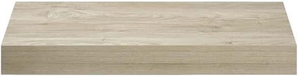 Oak MDF Floating Wall Shelf with Metal Brackets, 15.7x9.1x1.5 Inches, Modern Wall-Mounted Design for Living Room Bedroom, Durable Storage Display for Books Photo Frames Decor