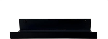 Mitus Floating Display Shelf - Wall Mounted - Modern Industrial Metal Channel Ledge Black, 12 inch