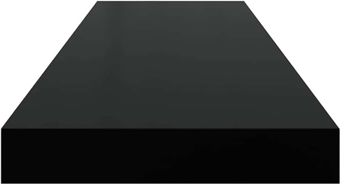 Black Honeycomb Floating Wall Shelf Set of 2, MDF and Metal Modern Shelves for Home Decor, 31.5 Inch with Matte Finish for Living Room Office
