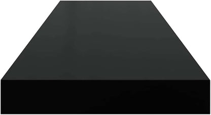Black Honeycomb Floating Wall Shelf Set of 2, MDF and Metal Modern Shelves for Home Decor, 31.5 Inch with Matte Finish for Living Room Office
