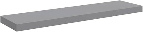 Gray Honeycomb MDF Metal Frame Large Floating Wall Shelf Set of 2, Modern Matte Finish for Display and Organization, Easy Installation with Mounting Kit