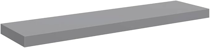 Gray Honeycomb Floating Wall Shelf 35.4x9.3x1.5 Inches, Modern MDF and Metal Shelf with Invisible Mounting, Durable Storage for Books and Decor