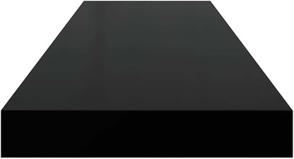 Black Honeycomb Floating Wall Shelf with Metal Frame, 31.5 x 9.3 x 1.5 Inches, Modern Matte Finish for Displaying Books and Decorative Items, Space-Saving Mounted Shelf